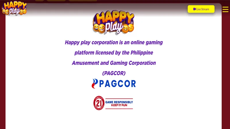 Happy Play licensed by PAGCOR