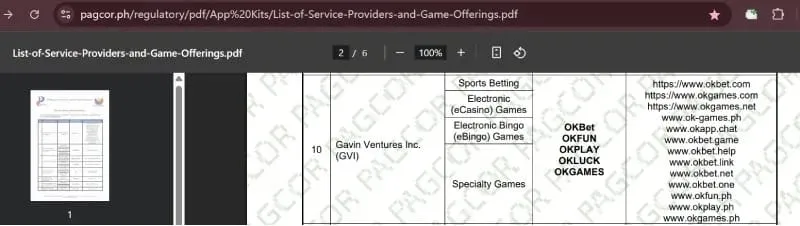 Okbet Casino licensed PAGCOR