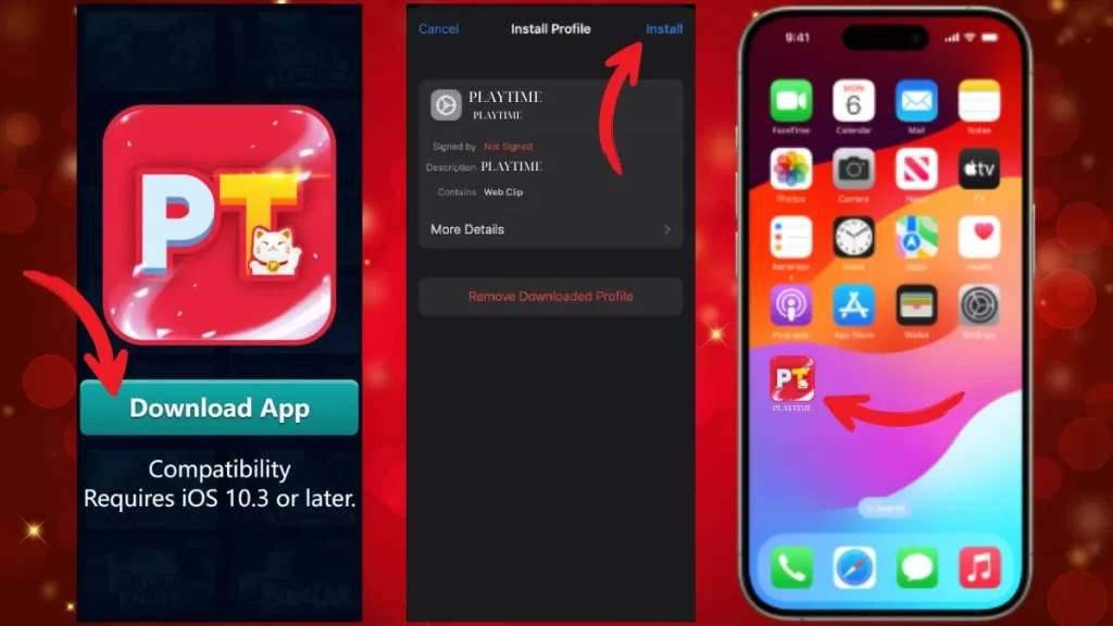 PLAYTIME Install App iOS